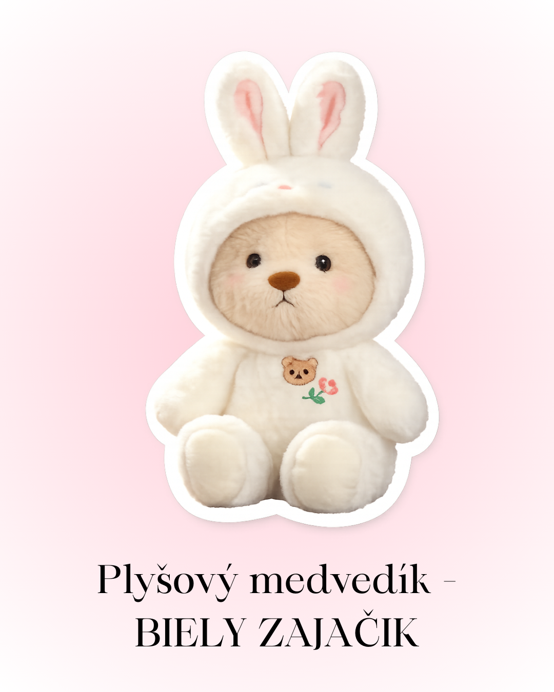 Plyšový medvedík - Biely zajačik