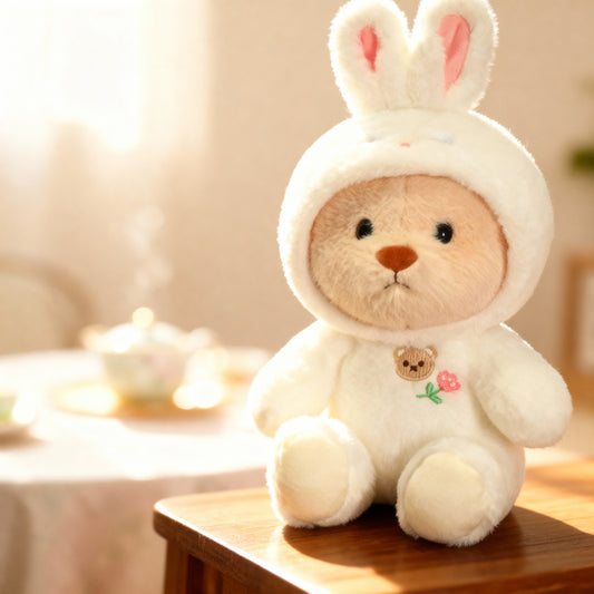 Plyšový medvedík - Biely zajačik